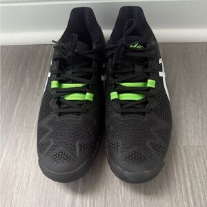 Asics Black and Green Athletic Shoes